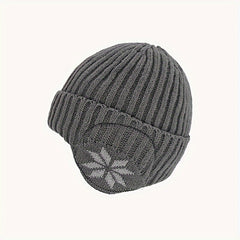 Winter Knitted Hat Velvet Ear Protection Beanie for Men