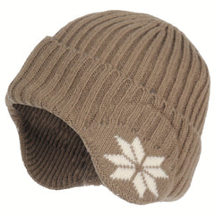 Winter Knitted Hat Velvet Ear Protection Beanie for Men