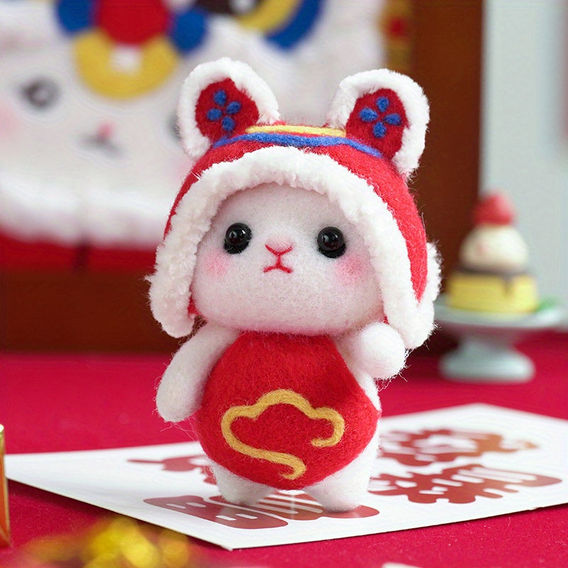 DIY Needle Felting Animal Kit Rabbit Felt Animals Needle Felting Kit