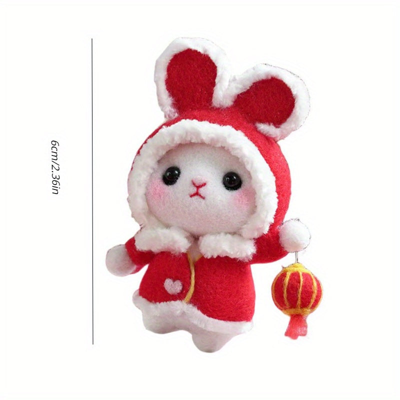 DIY Needle Felting Animal Kit Rabbit Felt Animals Needle Felting Kit