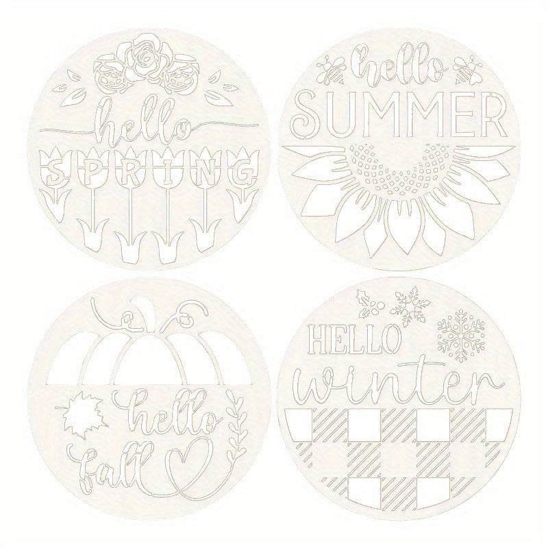1pc Reusable Wooden Mold Porch Farmhouse Art Template - Thanksgiving Decor