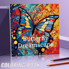 Fantasy Butterfly Dream Coloring Book - 40 Pages, 20 Thick Paper, Holiday Theme
