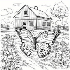 Fantasy Butterfly Dream Coloring Book - 40 Pages, 20 Thick Paper, Holiday Theme