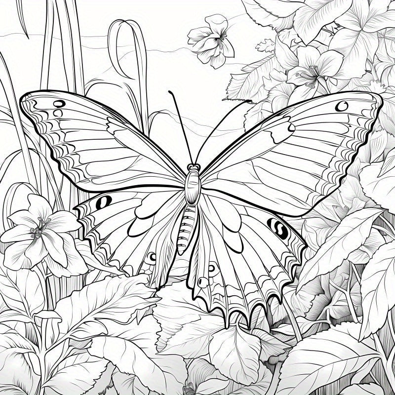 Fantasy Butterfly Dream Coloring Book - 40 Pages, 20 Thick Paper, Holiday Theme