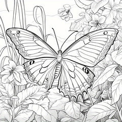 Fantasy Butterfly Dream Coloring Book - 40 Pages, 20 Thick Paper, Holiday Theme