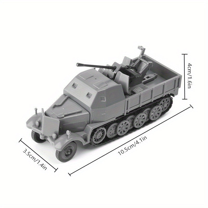 1/72 Half Track Armored Vehicle FLAK37 4D Assembly DIY Kit