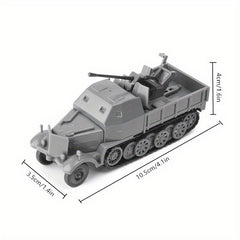 1/72 Half Track Armored Vehicle FLAK37 4D Assembly DIY Kit