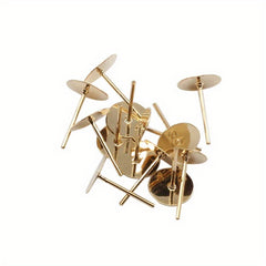 100Pcs Metal Flat Earrings Base Round Studs DIY Jewelry Making