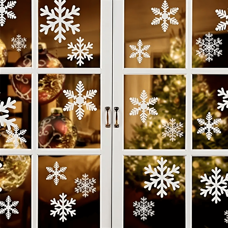 Snowflake Christmas Stickers Window Decoration Holiday Party Supplies