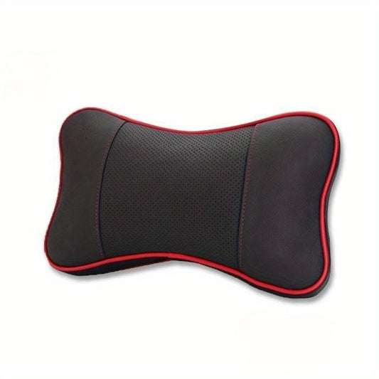 3D Car Headrest Support Cushion Breathable PU Leather Neck Pillows