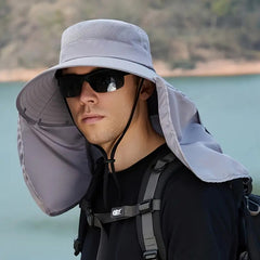 Foldable Windproof Bucket Hat Wide Brim Sun Hat for Outdoor Activities