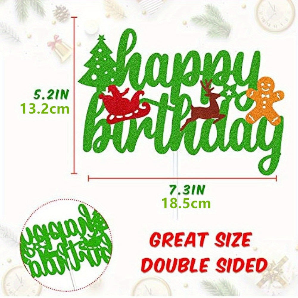 Christmas Birthday Cake Topper Happy Birthday Sign Cake Decorations