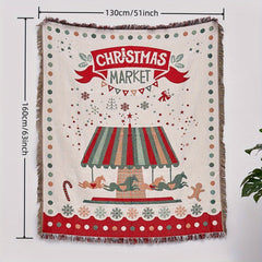 Christmas Decoration Tassel Blanket Multifunctional Picnic Tapestry Carpet