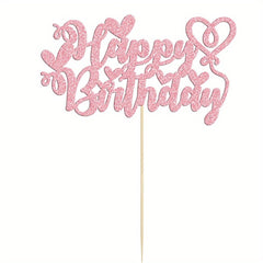 Love Heart Glitter Cake Topper Birthday Party