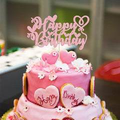Love Heart Glitter Cake Topper Birthday Party