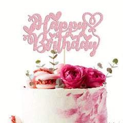 Love Heart Glitter Cake Topper Birthday Party