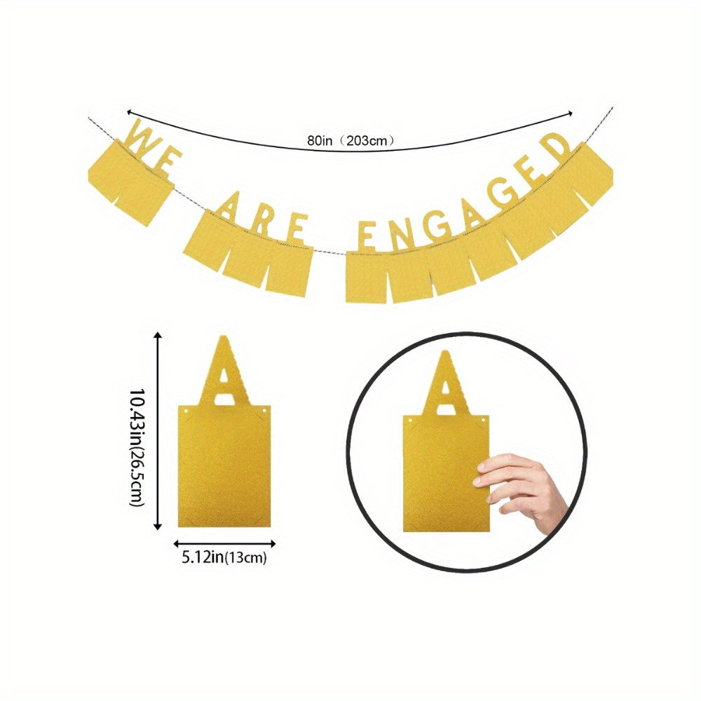 We Are Engaged Banner Engagement Photo Wedding Bride Bunting Garland