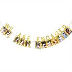 We Are Engaged Banner Engagement Photo Wedding Bride Bunting Garland