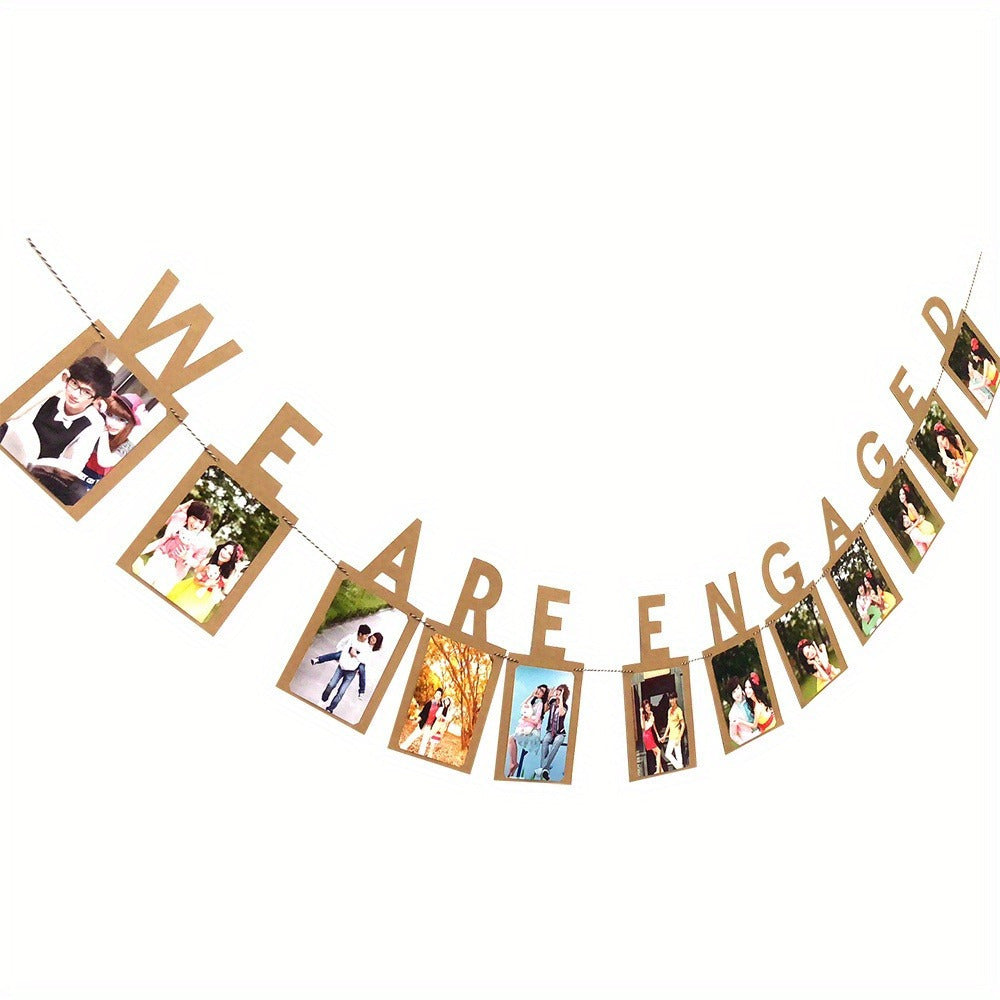 We Are Engaged Banner Engagement Photo Wedding Bride Bunting Garland