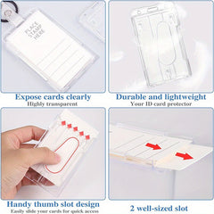Heavy Duty Transparent Card Holder Keychain Buckle Outdoor Camping Fishing