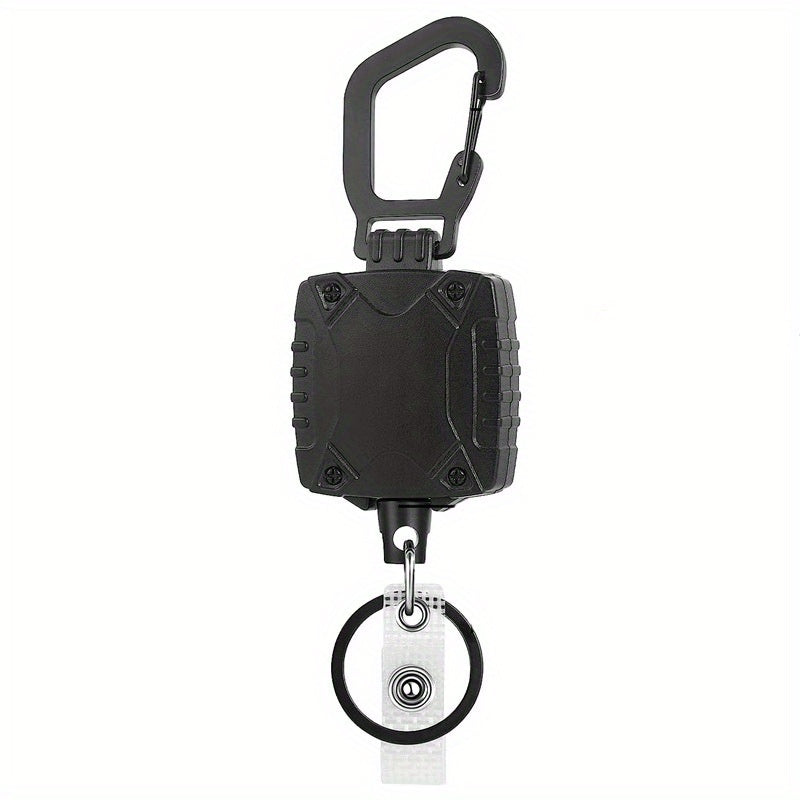 Heavy Duty Transparent Card Holder Keychain Buckle Outdoor Camping Fishing