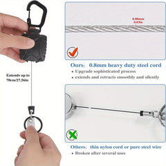 Heavy Duty Transparent Card Holder Keychain Buckle Outdoor Camping Fishing
