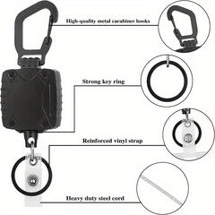 Heavy Duty Transparent Card Holder Keychain Buckle Outdoor Camping Fishing
