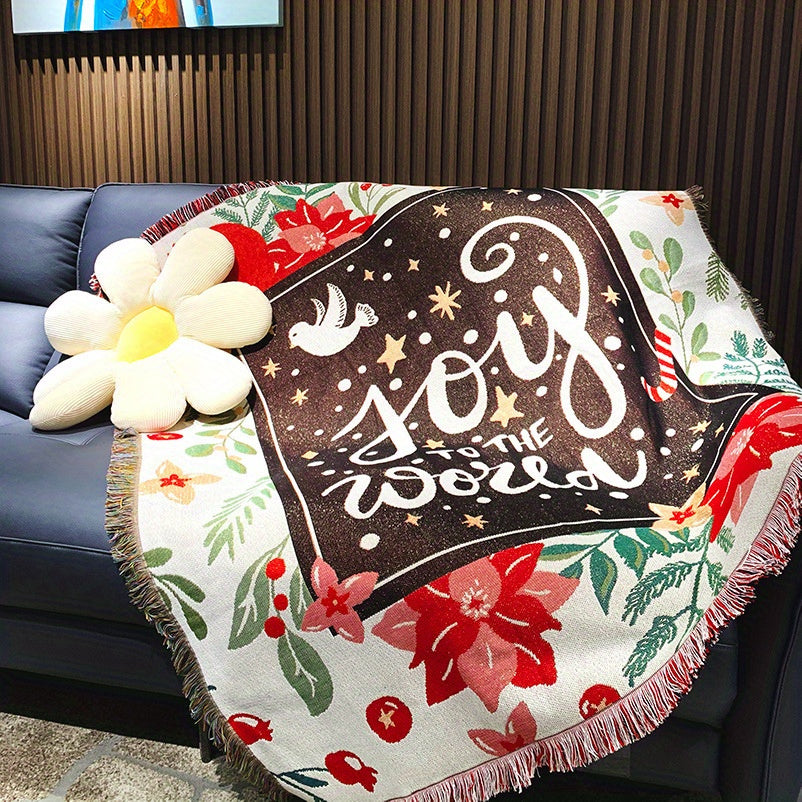 Christmas Tassel Blanket Sofa Blanket for Camping Picnic