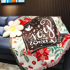 Christmas Tassel Blanket Sofa Blanket for Camping Picnic
