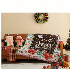 Christmas Tassel Blanket Sofa Blanket for Camping Picnic