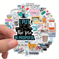 50pcs Cartoon Pharmacist Stickers for Laptops Mobile Phone