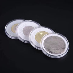 60pcs 41mm Coin Holder Capsules in Silvery Storage Box