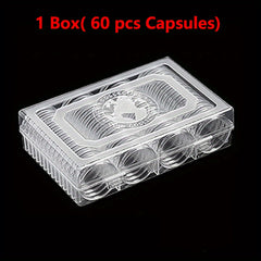 60pcs 41mm Coin Holder Capsules in Silvery Storage Box