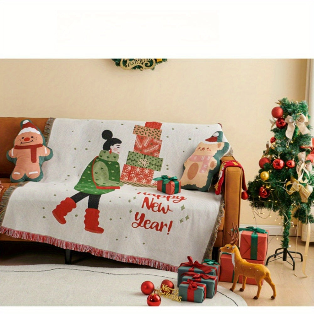 Outdoor Camping Christmas Decoration Tassel Blanket