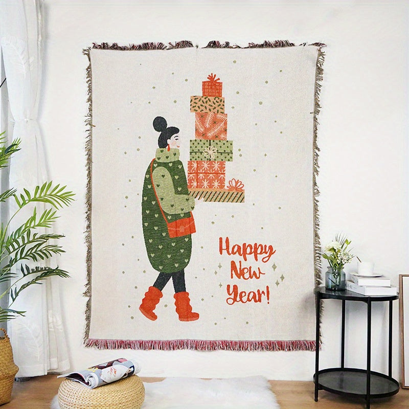 Outdoor Camping Christmas Decoration Tassel Blanket