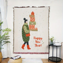 Outdoor Camping Christmas Decoration Tassel Blanket