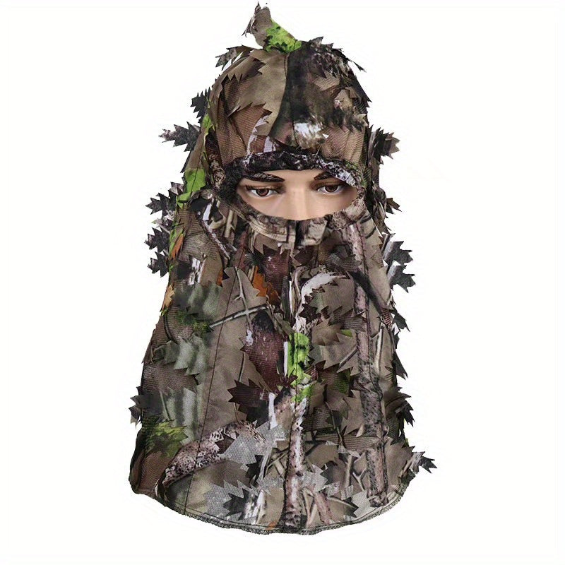 Ghillie Suit Mask Camouflage Leafy Hat 3D Full Face Mask Headwear Turkey Camo