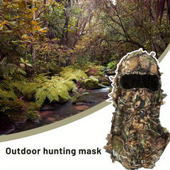 Ghillie Suit Mask Camouflage Leafy Hat 3D Full Face Mask Headwear Turkey Camo