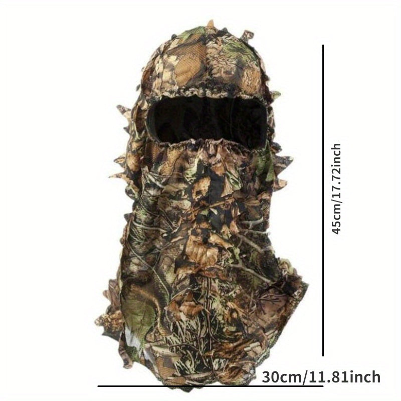 Ghillie Suit Mask Camouflage Leafy Hat 3D Full Face Mask Headwear Turkey Camo