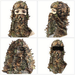Ghillie Suit Mask Camouflage Leafy Hat 3D Full Face Mask Headwear Turkey Camo