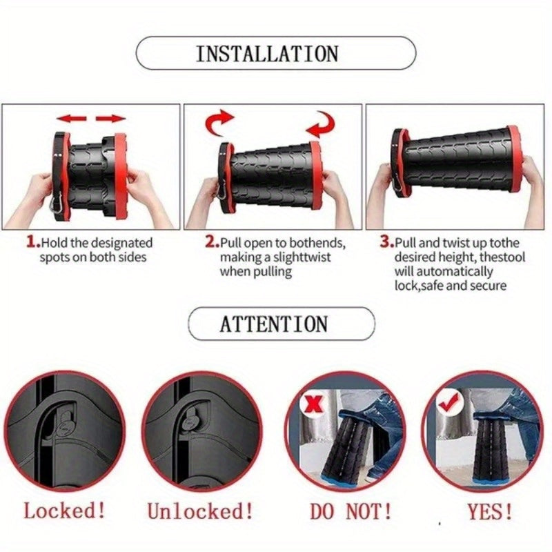 Portable Telescopic Folding Stool Outdoor Camping Retractable Stools