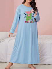 Gothic Nightdress Monster Hand & Bat Print Sleep Dress