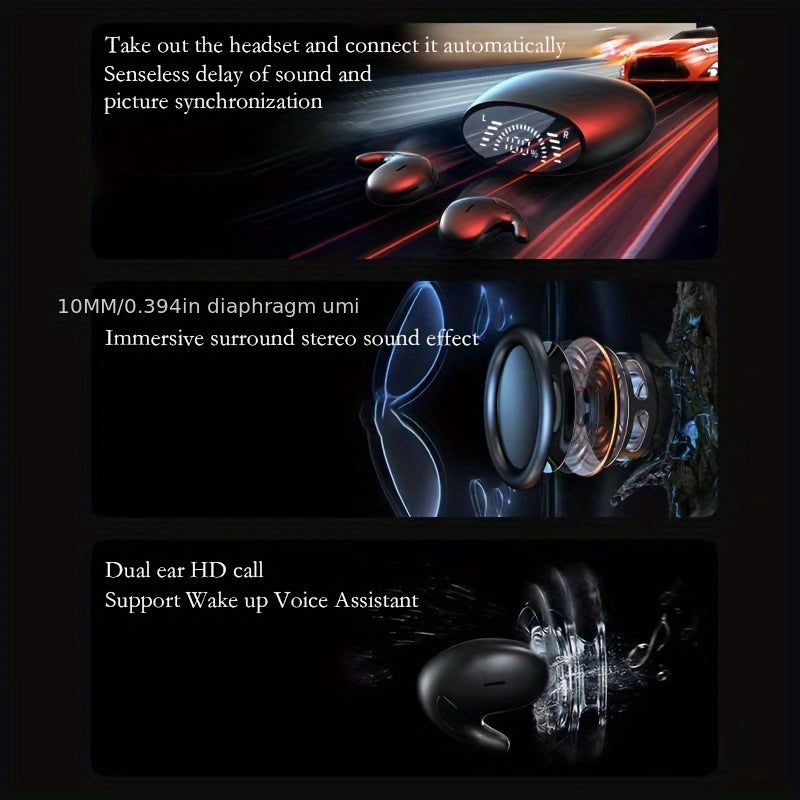Wireless Earphone Headset Ultra Thin On Ear Sports Bass For Android & Ios