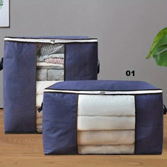 1PC Large Storage Bag Clear Window Sturdy Zipper
