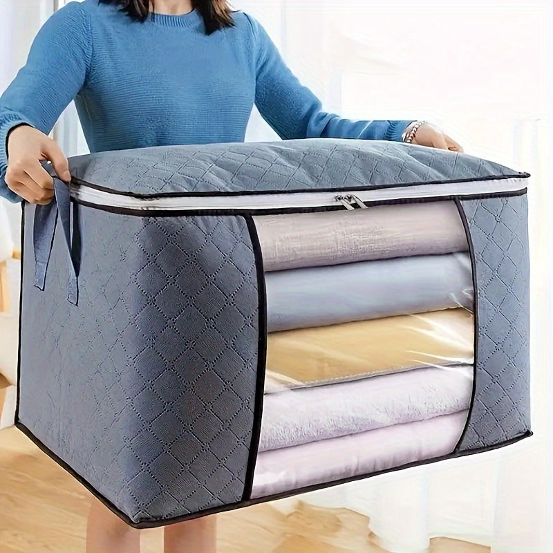 1PC Large Storage Bag Clear Window Sturdy Zipper