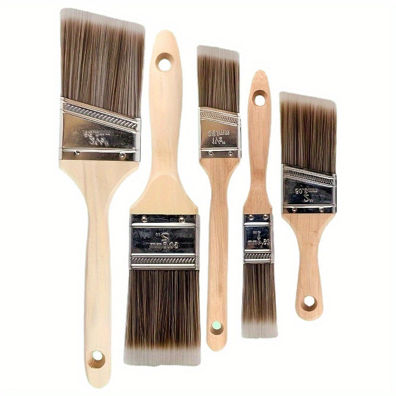 5pcs Professional Brush Set Nylon Polyester Flat Paint Brush Set