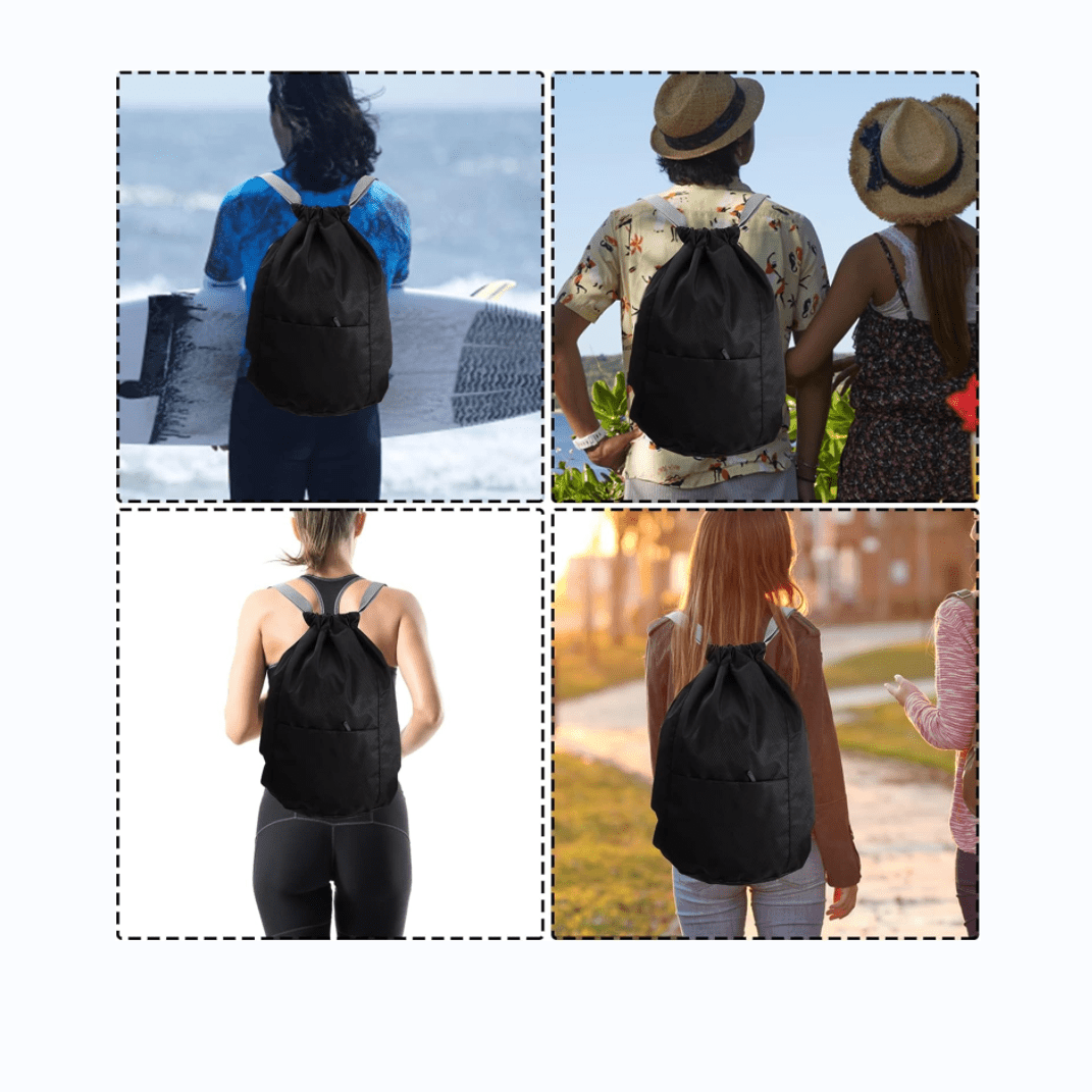 Drawstring Backpack Waterproof Sports Bag for School Swimming Mountain Climbing
