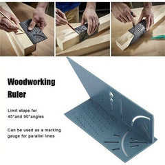 3D Woodworking Stop Gauge Ruler, Multifunctional Angle Ruler