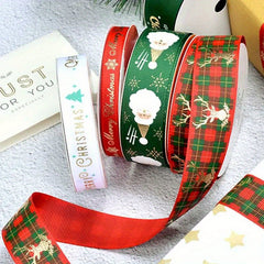 25mm Xmas Ribbon 5Yards, Craft Wedding Hair Bow Accessory