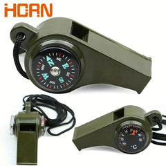 3 In 1 Emergency Survival Whistle Compass Thermometer Outdoor Sports Camping